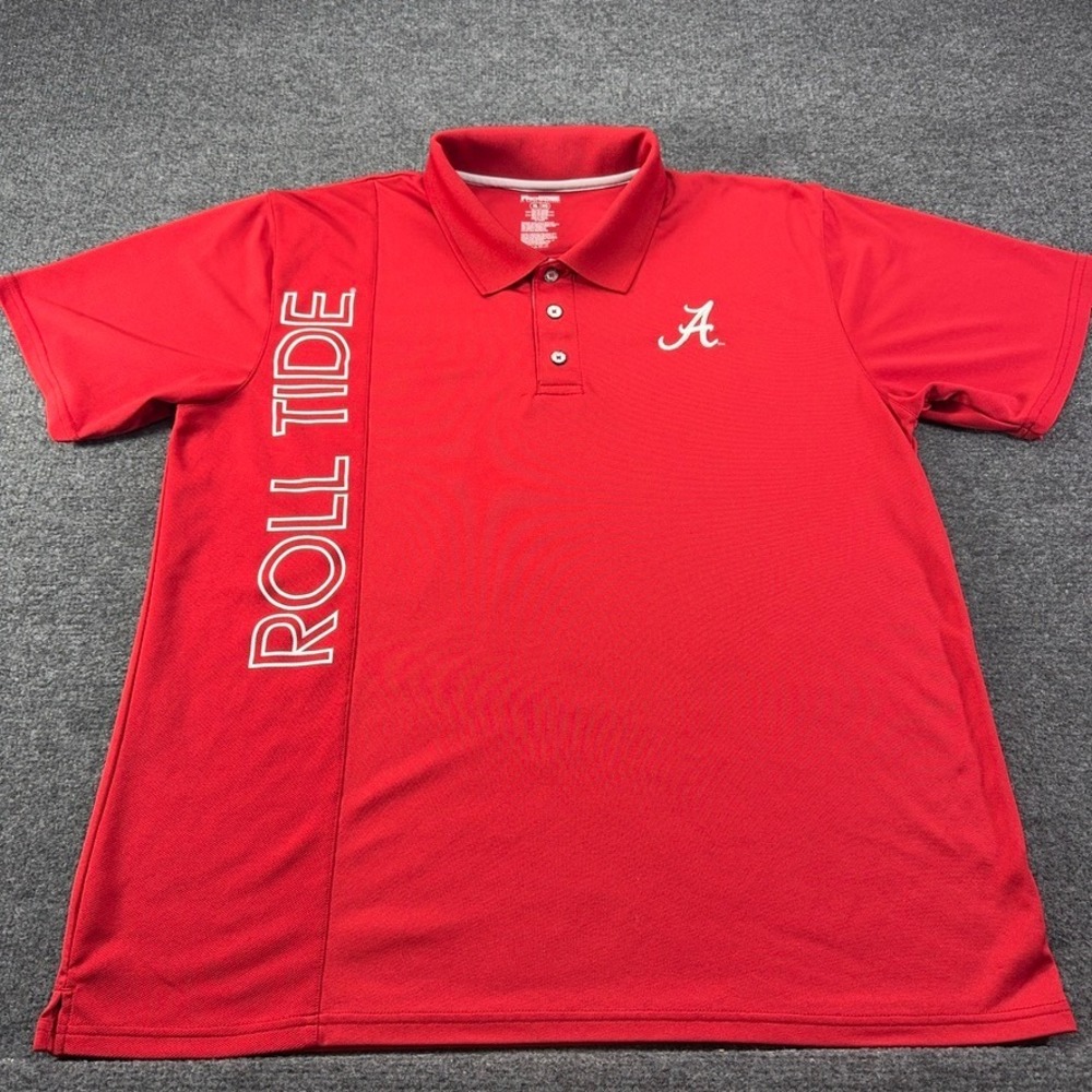 Alabama Crimson Tide Mens XL Polo Shirt Red ProEdge Roll Tide Graphic NCAA